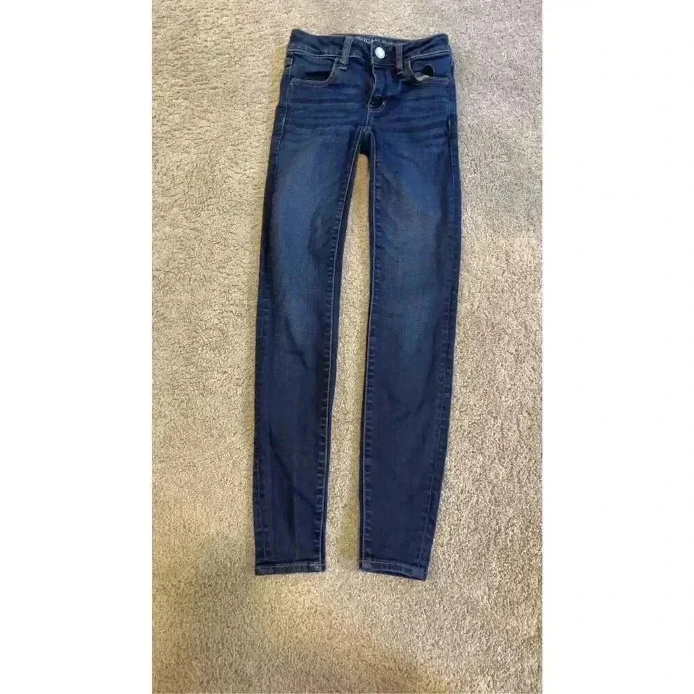American Eagle Women's Verdugo Crop Skinny Jeans Blue Size 25